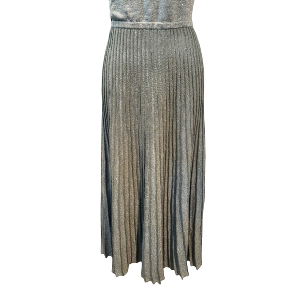 EUC SOFT SURROUNDINGS LUMINE SPARKLE SURPLICE SWEATER DRESS IN DUSTY AQUA SZ M - Picture 6 of 12